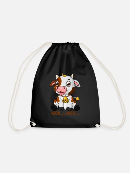 Moo Cow Funny Farmer cow Design for a moo moo - Turnbeutel - Schwarz