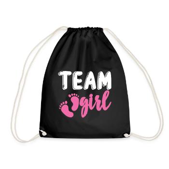 Team Girl Gender Reveal Design for growing parents - Drawstring Bag - black - Front