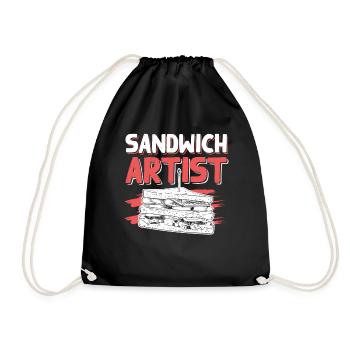 sandwich saying - Drawstring Bag - black - Front