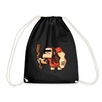 Funny Comic Neanderthals - Drawstring Bag - black - Front