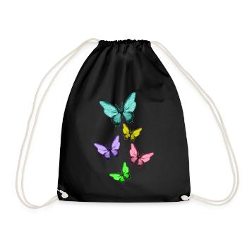 Cute Colorful Butterflies Vintage Butterfly - Sac de sport léger - noir - Devant