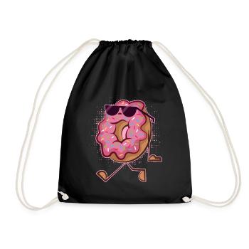 Funny Donut Wearing Sunglass -Donut On Beach For - Sac de sport léger - noir - Devant