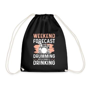 trinken drum drummer - Turnbeutel - Schwarz - Vorne