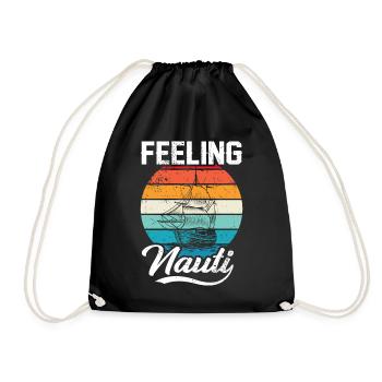 Feeling Nauti Design as sailing Motive men - Drawstring Bag - black - Front