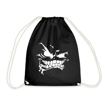 Demon Evil Smile Apparel - Villain Lover Halloween - Drawstring Bag - black - Front