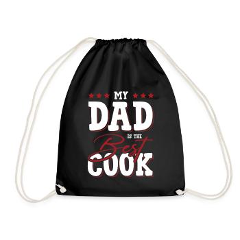 dad papa cook - Drawstring Bag - black - Front