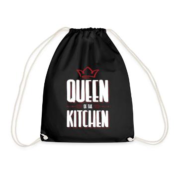 kitchen queen - Drawstring Bag - black - Front