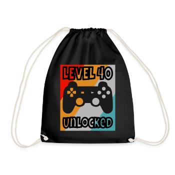 40ème anniversaire Gamer Level 40 unlocked - Sac de sport léger - noir - Devant