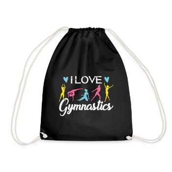 I love gymnastics shirts for women - Drawstring Bag - black - Front