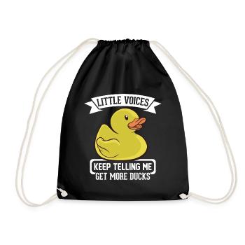 Rubber duck design - little voices keep telling me - Drawstring Bag - black - Front