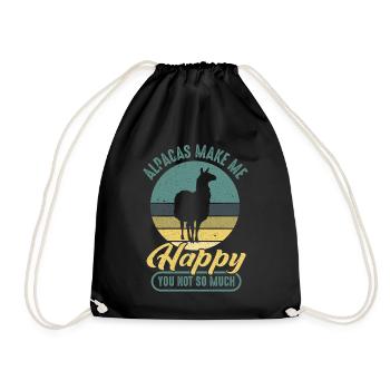 Alpacas make me happy- funny Alpaca shirt for - Sac de sport léger - noir - Devant