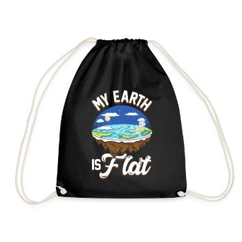 flat earth global lockdown the conspiracy - Drawstring Bag - black - Front
