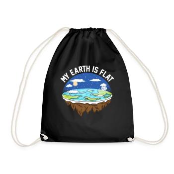 flat earth global lockdown the conspiracy - Drawstring Bag - black - Front