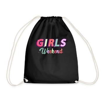 girls trip shirt girls weekend bachlorette - Drawstring Bag - black - Front