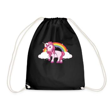 cute fun unicorn school nurse - Turnbeutel - Schwarz - Vorne