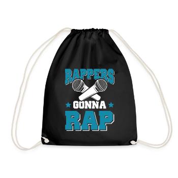 Rappers Rap - Drawstring Bag - black - Front