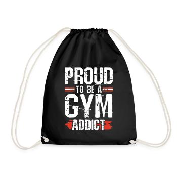 gym fitness - Drawstring Bag - black - Front