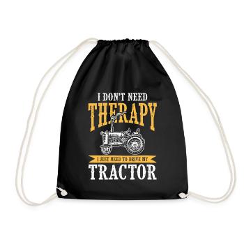 tractor therapy farm - Drawstring Bag - black - Front