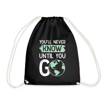 travel travel - Drawstring Bag - black - Front