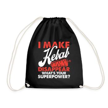 döner kebab - Sac de sport léger - noir - Devant