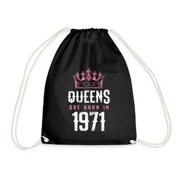 born in 1971 - Drawstring Bag - black - Front