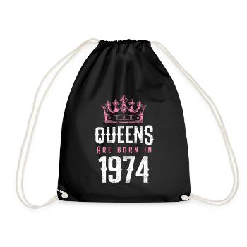 born in 1974 - Drawstring Bag - black - Front