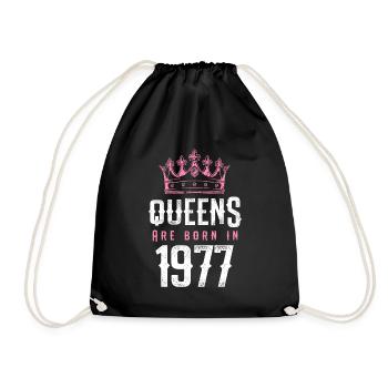 born in 1977 - Drawstring Bag - black - Front