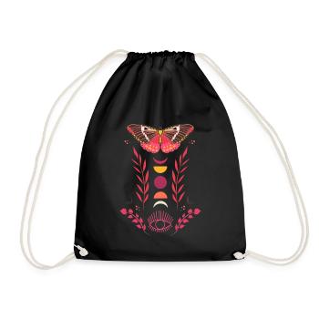 Papillon, Nature, Vintage, Phase lunaires, Plante - Sac de sport léger - noir - Devant