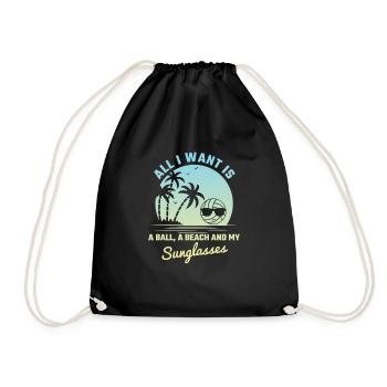 Beachvolleyball Strand Sonnenbrille Volleyball - Turnbeutel - Schwarz - Vorne