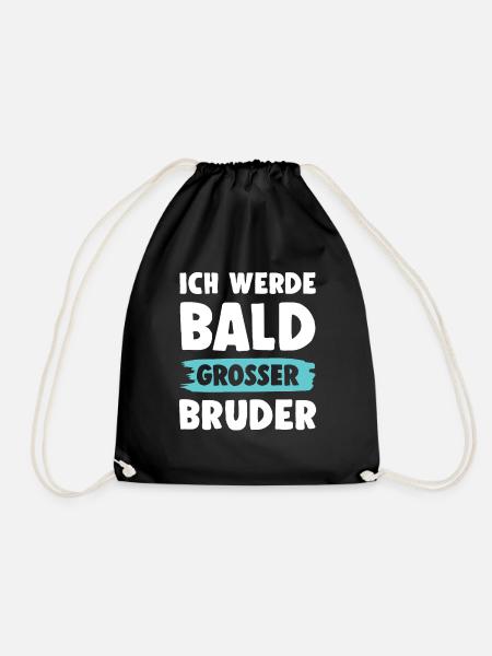 Ich werde grosser Bruder - Turnbeutel - Schwarz