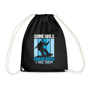 Lustiges Snowboarder Snowboarding Girl - Turnbeutel - Schwarz - Vorne
