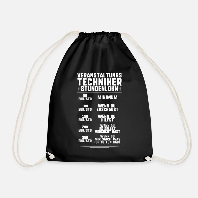 Veranstaltungstechniker Event Technician - Turnbeutel - Schwarz