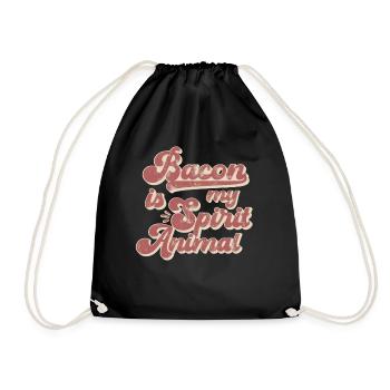 Speck und Bacon Spruch Geschenk - Turnbeutel - Schwarz - Vorne