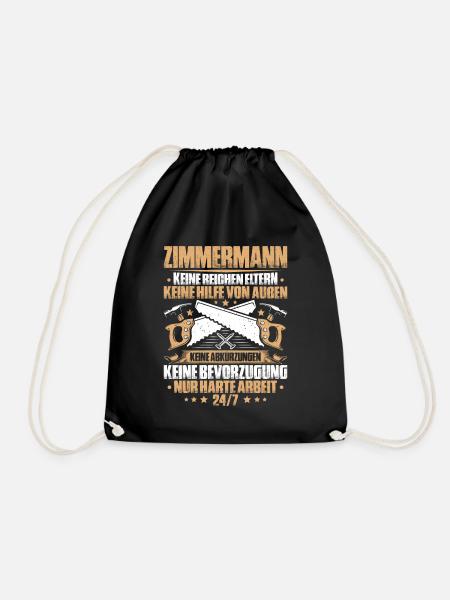Zimmermann Zimmerer Zimmerei Carpenter Carpentry - Turnbeutel - Schwarz