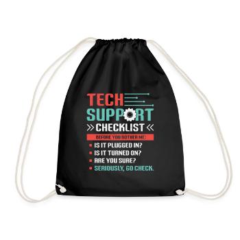 Drôle de liste de contrôle du support technique Helpdesk - Sac de sport léger - noir - Devant