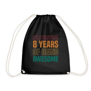 We celebrate 8 years old birthday - Drawstring Bag - black - Front