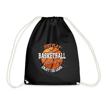 Play basketball have fun enjoy game, dark - Drawstring Bag - black - Front