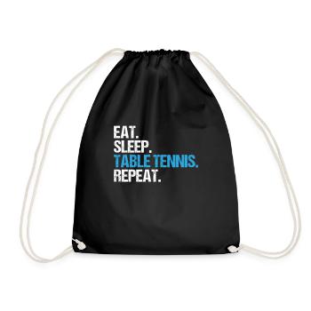 Table Tennis Ping Pong Pong Pppong Table Tennis - Drawstring Bag - black - Front