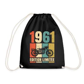 1961 Anniversaire Motard Vintage Cadeau Moto - Sac de sport léger - noir - Devant