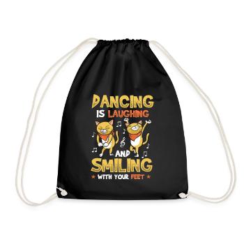 Dancing laughs and smiles with your feet, girl - Drawstring Bag - black - Front