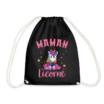 Maman Licorne Femme Cadeau - Sac de sport léger - noir - Devant