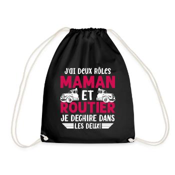 Femme Routière J'ai Deux Rôles Maman Routière - Sac de sport léger - noir - Devant