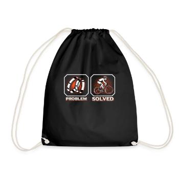 Funny cyclist - Drawstring Bag - black - Front