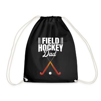 Retro Hockey - Feldhockey Papa - Turnbeutel - Schwarz - Vorne