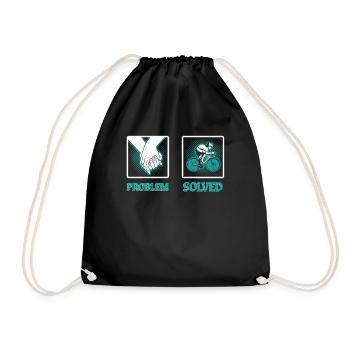 Funny cyclist - Drawstring Bag - black - Front