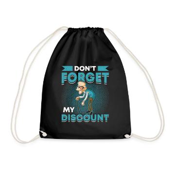 Don't forget my discount. - Drawstring Bag - black - Front