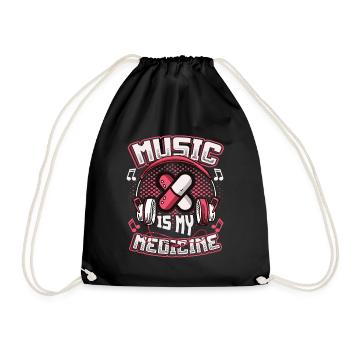 La musique est ma médecine, mélomane - Sac de sport léger - noir - Devant