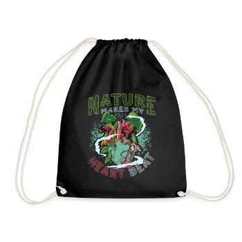 Nature makes my heart beat faster. - Drawstring Bag - black - Front
