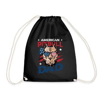 American Pitbull Dad 4. Juli - Turnbeutel - Schwarz - Vorne