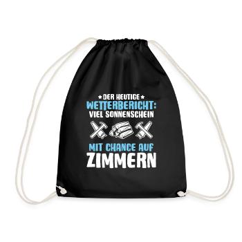 Zimmerer Zimmermann Zimmerei Carpenter Carpentry - Turnbeutel - Schwarz - Vorne